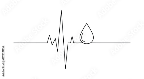 Vector illustration of a medical heartbeat pulse line featuring a 3d cardiogram graph and ekg symbol on a business hospital chart concept