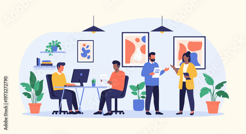 Diverse team collaborating in modern office space 6.