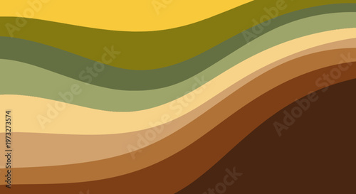 Wavy layered earthy brown green abstract.