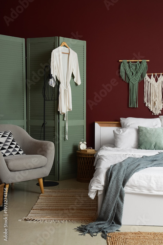 Interior of stylish bedroom...