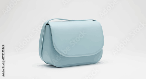 Small pale blue leather shoulder bag.