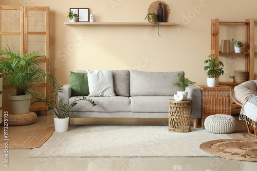 Comfortable sofa, rattan ta...