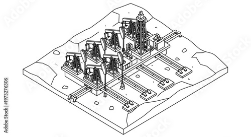 Isometric electronic circuit board with integrated components.
