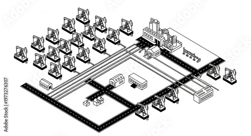 Isometric electronic circuit board with integrated components.