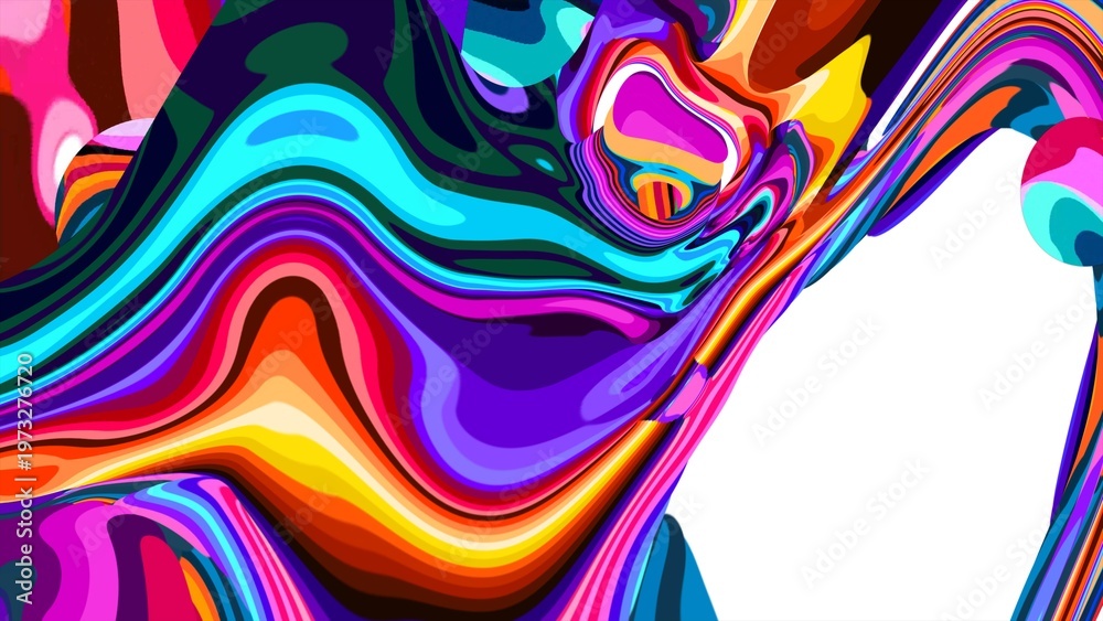 Obraz premium Vibrant Abstract Colorful Swirl Pattern with Bold Waves