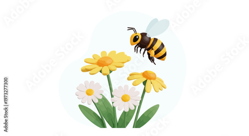 Bee illustration flat design
