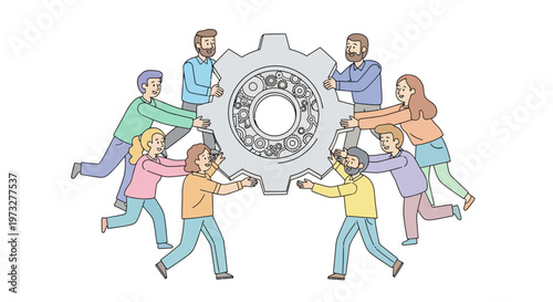 Diverse people working together teamwork.