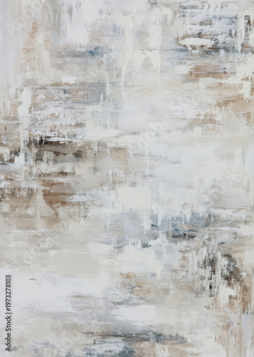 Abstract Expressionist Oil Painting Background with Textured Brushstrokes in Neutral Tones