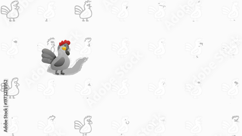 Majestic rooster with vibrantly colored feathers spread wide standing proudly on a textured surface showcasing its proud stance against a clean minimalist white background
