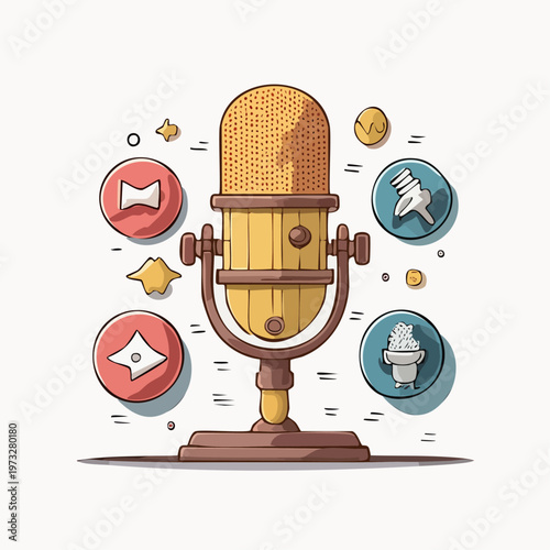 Vintage Microphone with Retro Style Design.