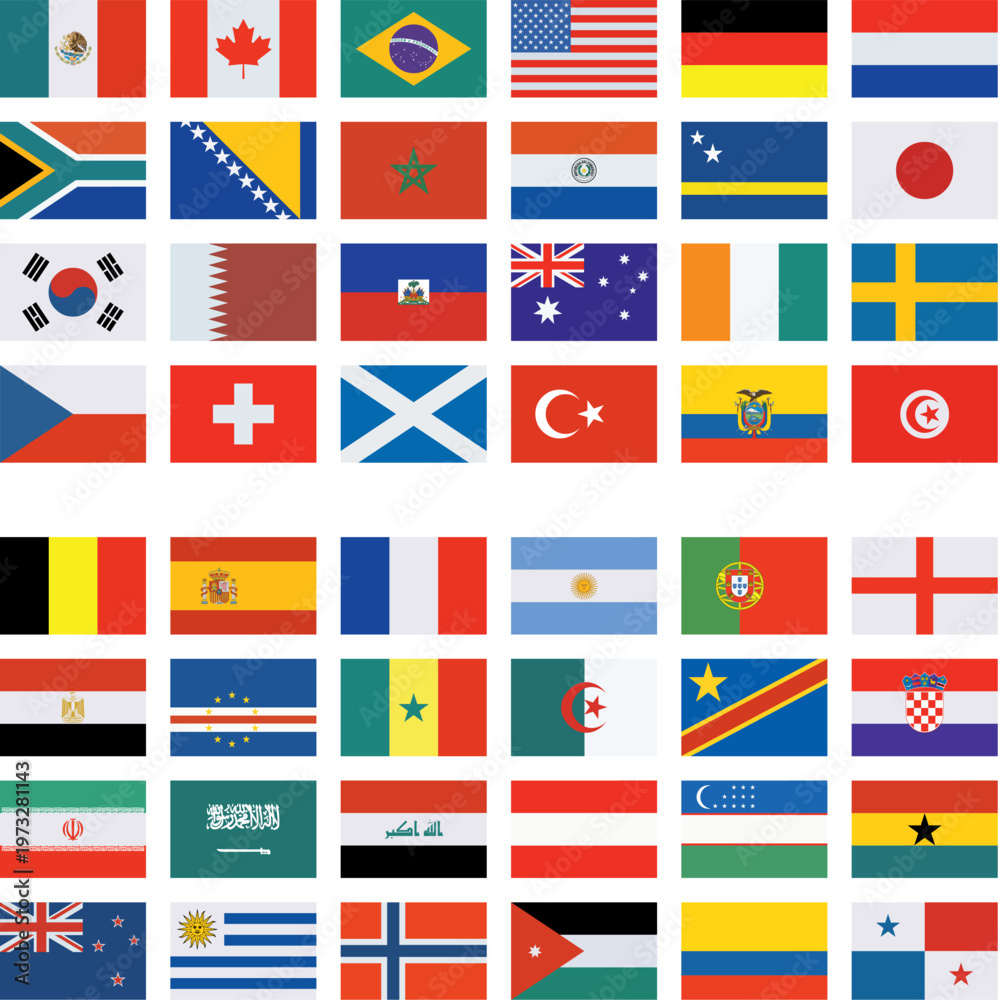 Obraz premium Flag in the colors of the participating teams