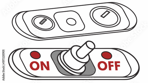 Simple toggle switch with ON and OFF labels for power control