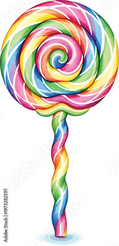 Colorful Lollipop on White Background