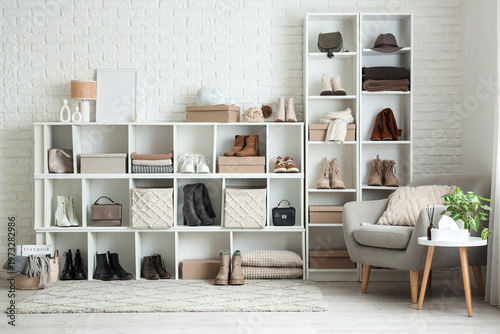 Shelf unit with winter shoe...