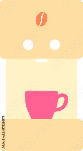 커피머신 플랫 아이콘