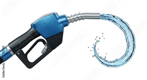 Gas pump nozzle with flowing fuel in a circular motion