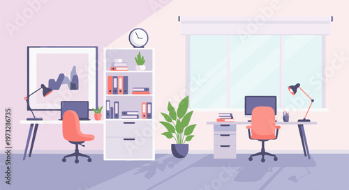 Modern Office Interior with Desks and Chairs 12.