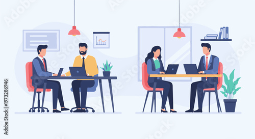 Business Meeting Collaboration and Discussion in Office 1.