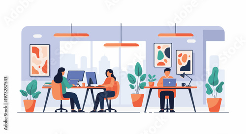 People working in a modern office environment 28.