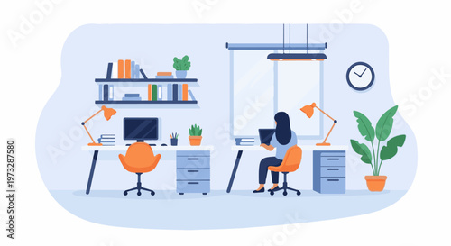 Two people working in a modern office environment 11.