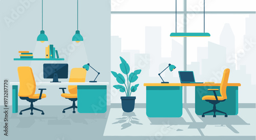 Modern Office Interior with Desks and Chairs 24.