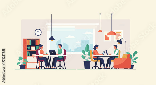 People working together in a modern office space 1.