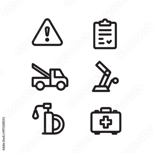 Collection bundle set black and white for technology and communication