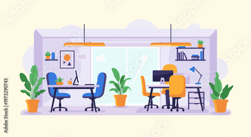 Modern Office Interior with Desks and Chairs 28.