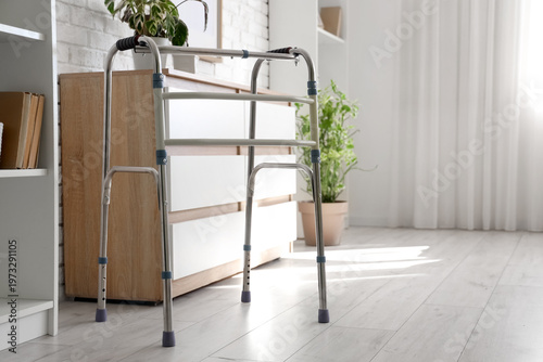 Medical walker in living ro...