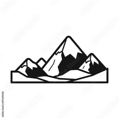 Majestic Mountain Range: A striking, minimalist illustration of a mountain range.