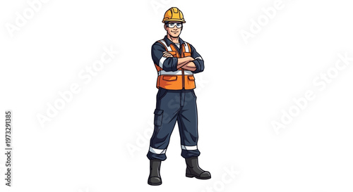 Man wearing safety gear and uniform.