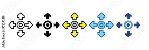 Move  Icon Set Multiple Style Collection