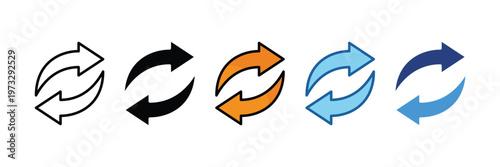 Refresh  Icon Set Multiple Style Collection