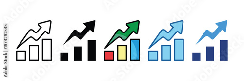 Increase  Icon Set Multiple Style Collection