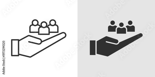 Support Group Icon representing community care, emotional support, and group therapy.