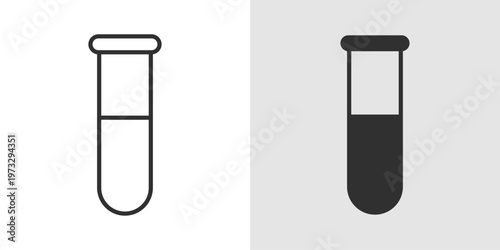 Test Tube Icon representing laboratory experiments, diagnostics, and scientific research.