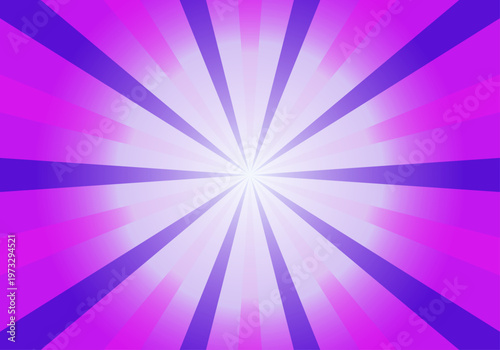 Fondo de rayos morados y rosas con resplandor central. Fondo radial con rayos. Fondo violeta