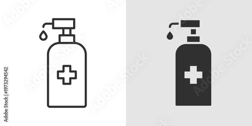Sanitizer Icon representing cleanliness, hygiene, and infection prevention.