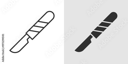 Scalpel Icon representing surgical procedures, precision, and medical operations.