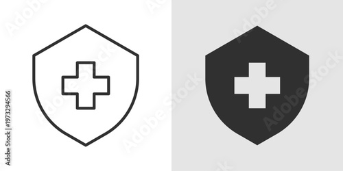 Shield Health Icon representing protection, safety, and healthcare security.