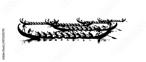 Traditional Polynesian Voyaging Canoe Illustration