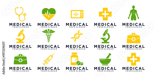 Professional medical icon set for healthcare and hospital branding