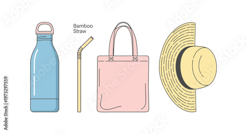 Eco friendly accessories for a sustainable lifestyle including a reusable water bottle