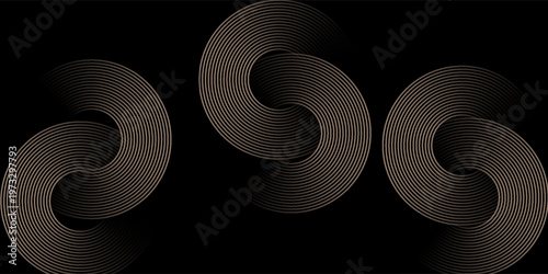 gold rectangle White abstract background. Modern circle lines pattern. Futuristic concept. Minimal geometric design.
