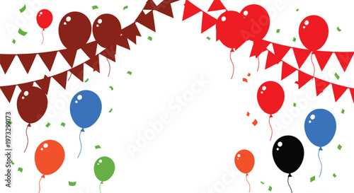Festive celebration background with balloons and bunting