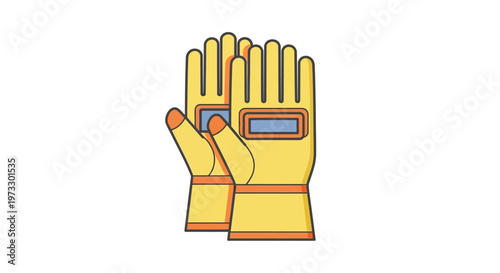 Yellow protective work gloves pair.