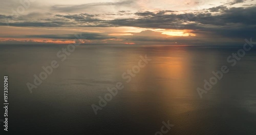Wallpaper Mural Orange color of Sunset over the sea with clouds at twilight in Camiguin Island. Torontodigital.ca