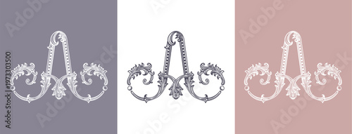 Logo monogram letter A in refined ornamental style. Clean elegant logotype for personal brand, business and corporate identity.