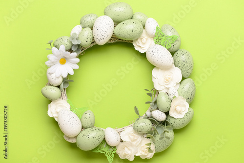 Easter wreath with white fl...