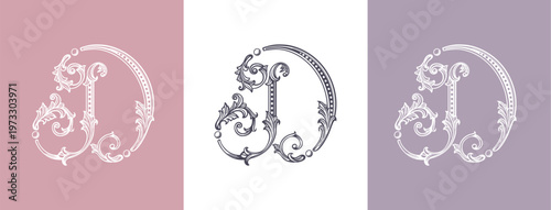 Logo monogram letter D in refined ornamental style. Clean elegant logotype for personal brand, business and corporate identity.